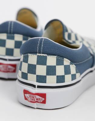 vans checkerboard blue mirage
