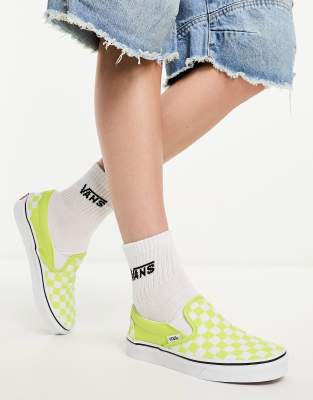 Vans UA Classic Slip-On sneakers in lime green