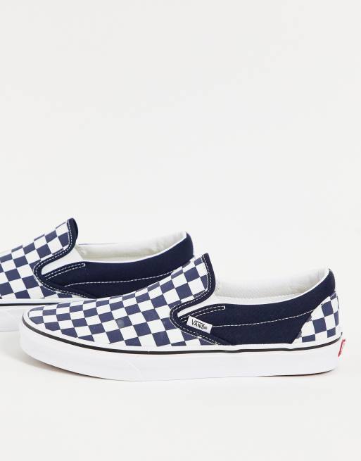 Vans - UA Classic Slip-On - Sneakers met dambordmotief in marineblauw  