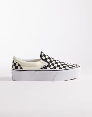 Vans Ua Classic Slip-on Stackform Checkerboard Sneakers In Multi