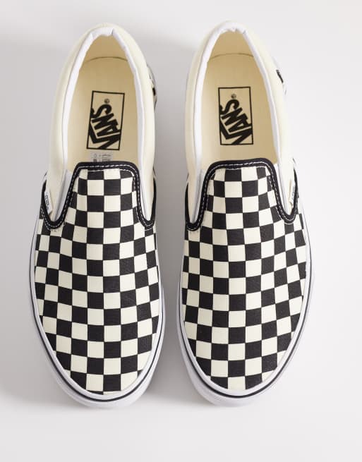 Vans UA Classic Slip-On Stackform checkerboard sneakers in black and white, 2 of 5