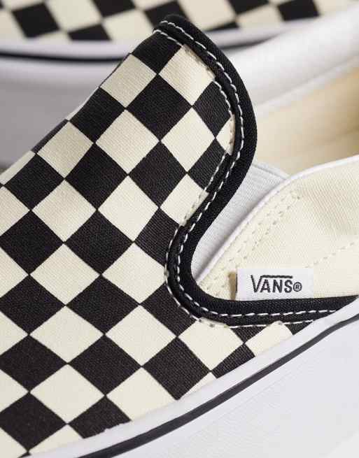 Vans UA Classic Slip-On Stackform checkerboard sneakers in black and white, 4 of 5