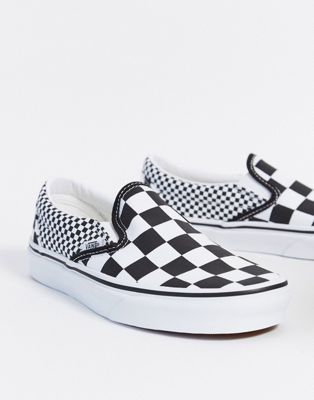 vans black & white classic checkerboard trainers