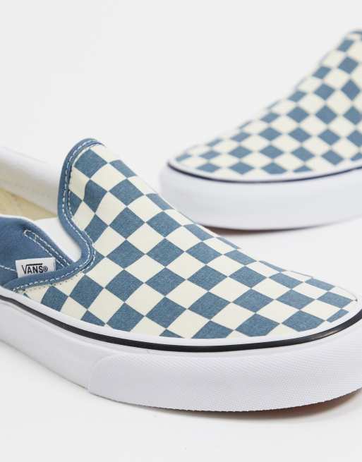 Vans slip on sale checkerboard blau