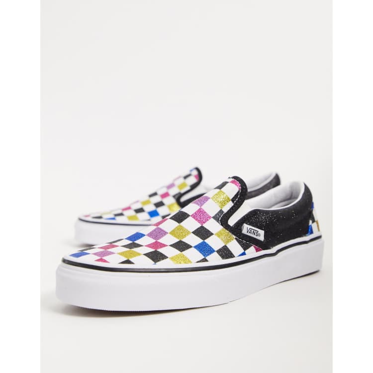 Glitter sales checkered vans