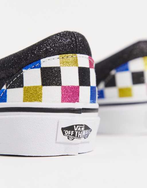 Glitter checkerboard old skool hot sale vans