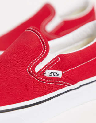 racing red vans slip ons