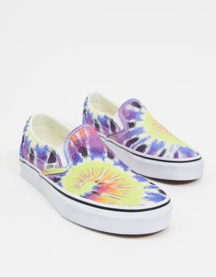 womens tie dye slip on vans