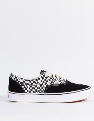 vans era comfycush black white