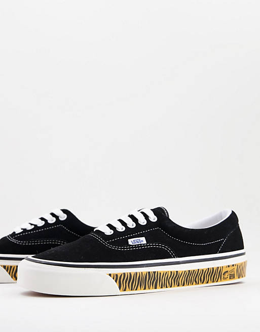 Vans UA Era 95 DX suede trainers in black with tiger tape