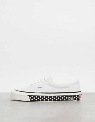 Vans UA Era 95 DX suede trainers in white and dot tape