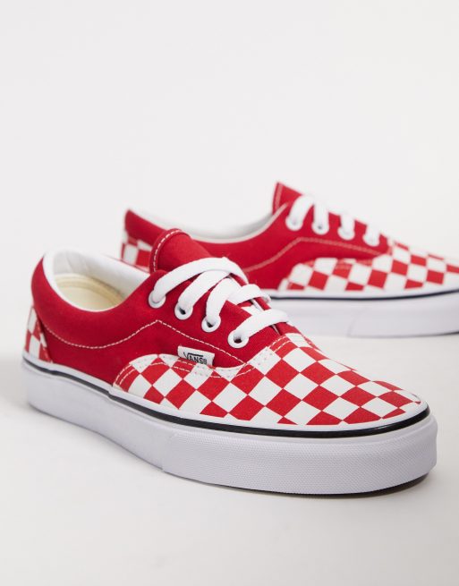 Vans UA Era Baskets  motif damier Rouge  de course 