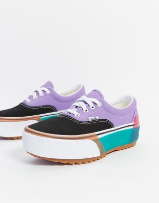 vans era stacked color block sneakers