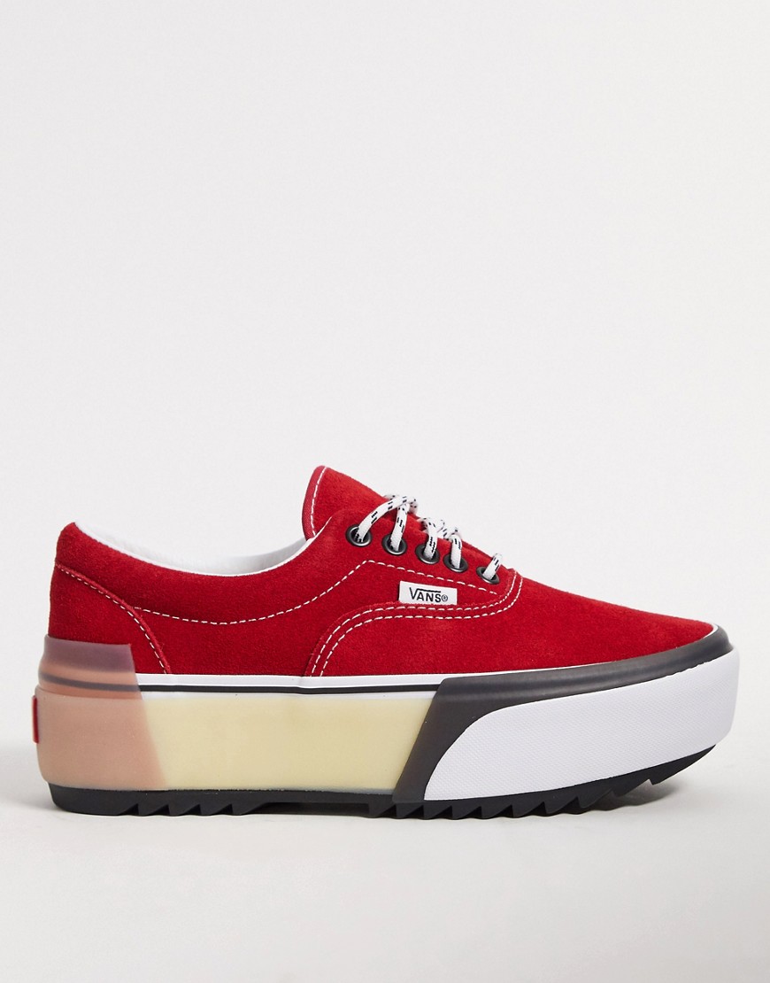 Vans - UA Era Stacked - Sneakers rosso chili e bianche