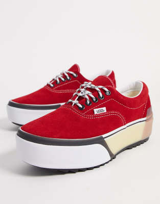 vans era stacked red