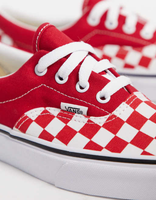 Vans UA Era trainers in racing red checkerboard