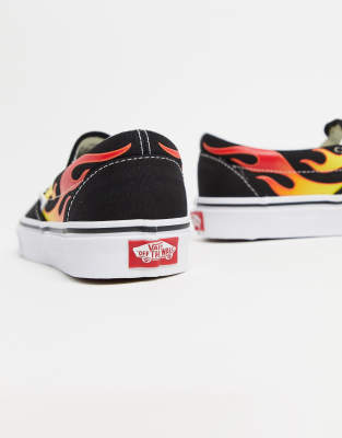 black flame vans slip on