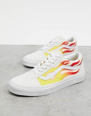 old skool vans with flames
