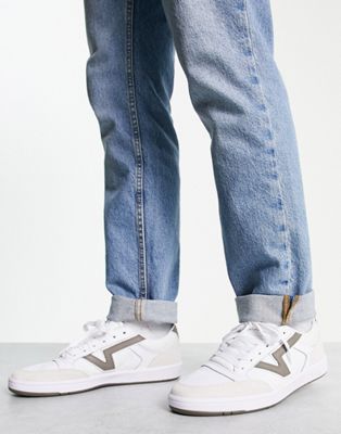 Vans UA Lowland CC sneakers in white with khaki detail - ASOS Price Checker