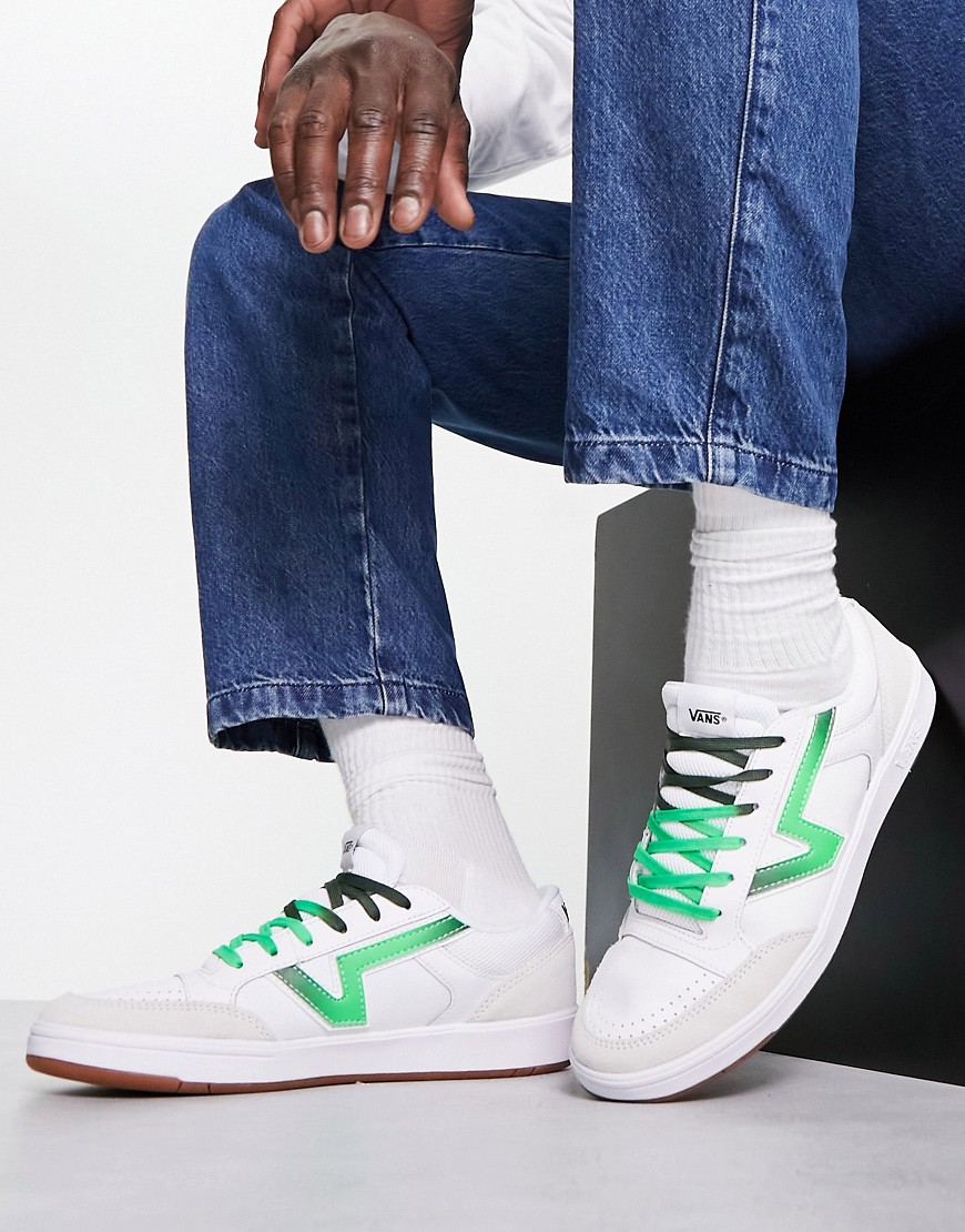 Vans UA lowland cc trainers in white with ombre side stripe