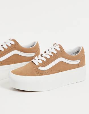 Vans - UA Old Skool - Baskets à semelle plateforme rainurée - Marron | ASOS