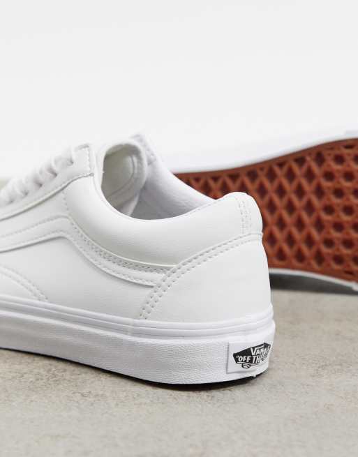 Vans in pelle on sale bianche