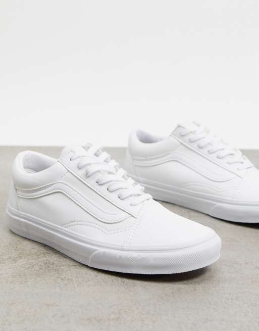 Vans bianche cheap di pelle