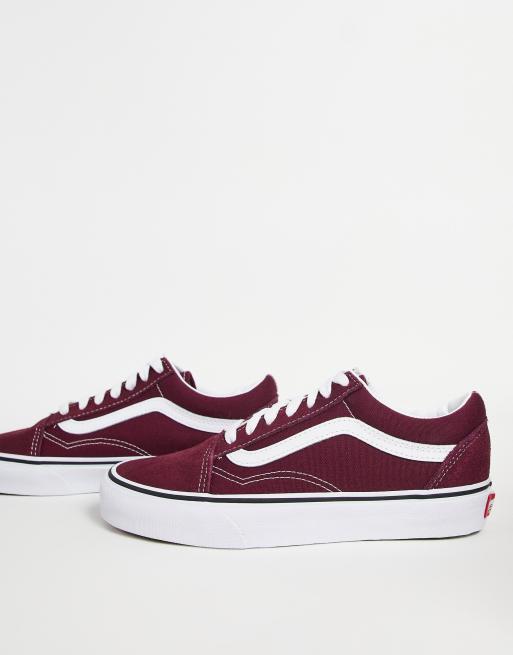 Vans - UA Old Skool - Sneakers in bordeauxrood/wit