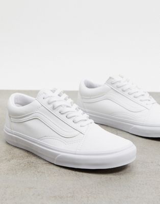 all white leather vans