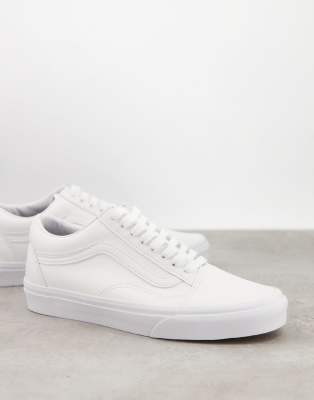 Vans triple cheap white leather