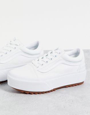 Vans Old Skool Stacked Canvas trainers in white