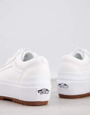 leather old skool stacked vans