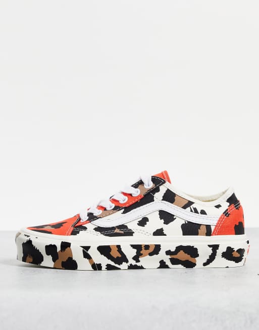 Vans UA Old Skool Tapered leopard print sneakers in orange