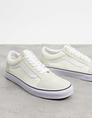 vans ua old skool trainers in white faux leather