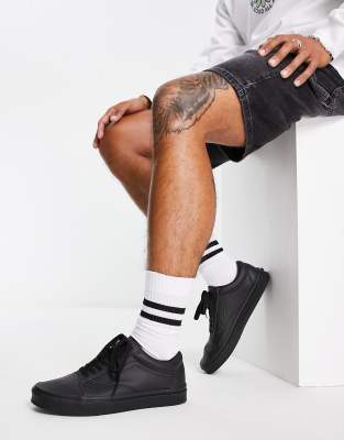 Vans UA Old Skool sneakers in triple black faux leather - ASOS Price Checker