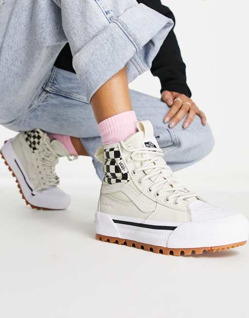 Vans UA SK8Hi GoreTex MTE3 Checkerboard trainers in white ASOS