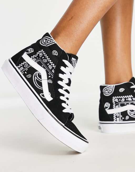 Vans - UA SK8-Hi Peace - Sneakers alte nere e bianche con stampa cachemire , 2 di 4