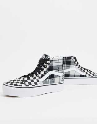 platform checkered vans high top