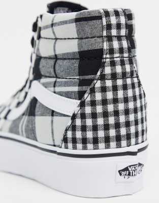 vans high platform checkerboard