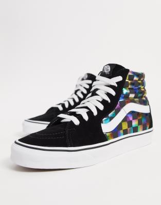 iridescent vans high tops