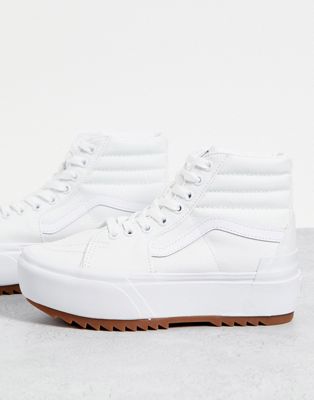 Vans UA SK8-Hi Stacked Canvas trainers in white