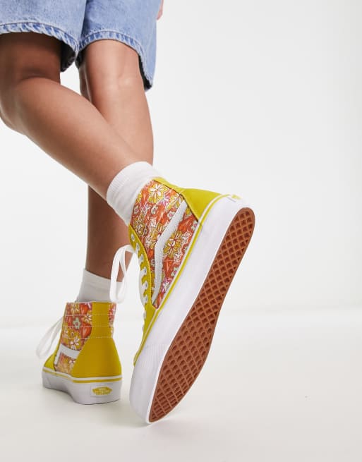 Yellow hot sale floral vans