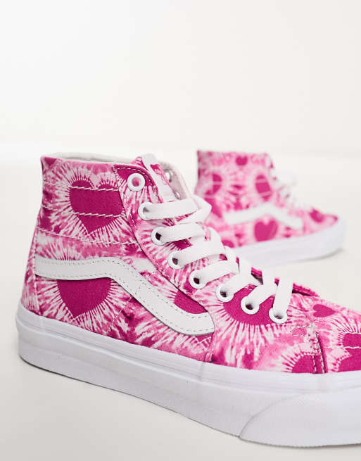 Vans sk8 hi pink and clearance white