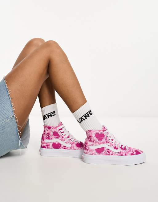 Vans UA SK8-Hi Tapered heart print sneakers in pink