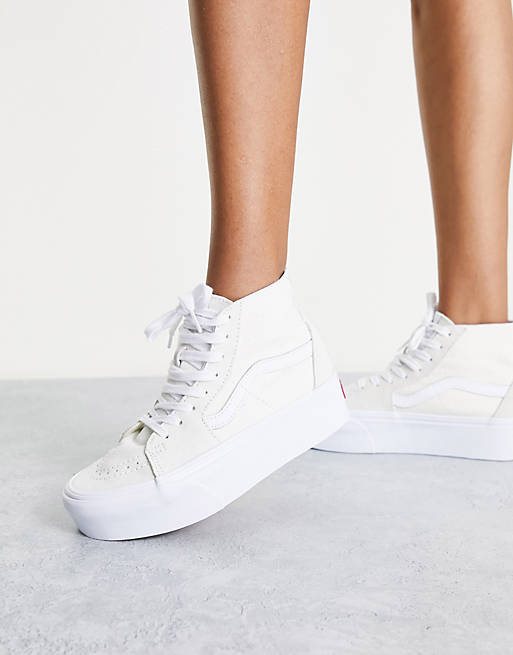 Vans UA SK8-Hi Tapered Stackform trainers in white | ASOS
