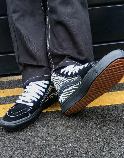 Vans sk8 best sale hi zebra