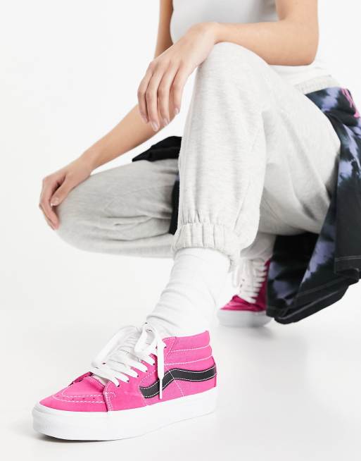 Vans UA Sk8 Mid Kn chelhohe Sneaker in Rosa ASOS