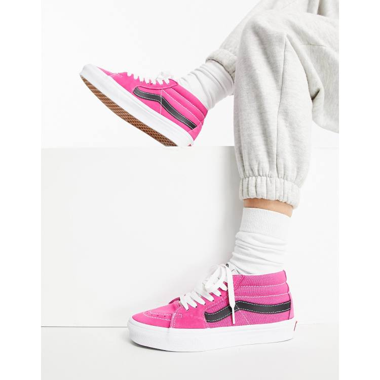 Pink mid top outlet vans