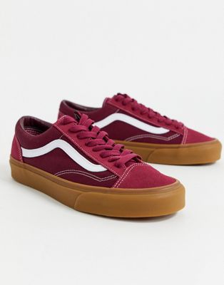 red vans with gum bottom