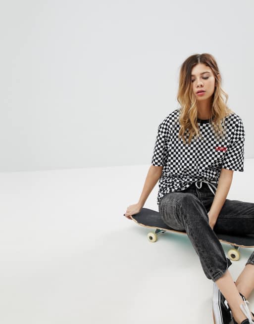 Vans – Übergroßes T Shirt mit Schachbrettmuster in Rosa, exklusiv bei ASOS Vans – Übergroßes T Shirt mit Schachbrettmuster in Rosa, exklusiv bei ASOS